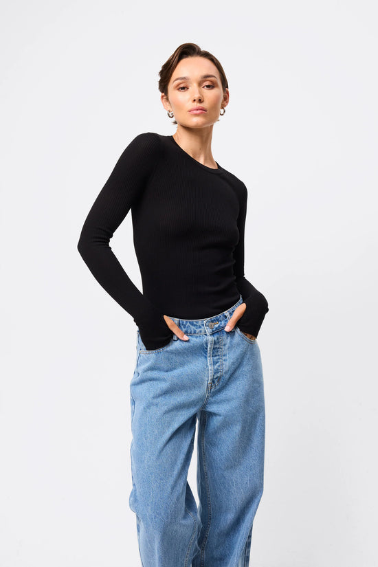 Fine Line Knit | Black