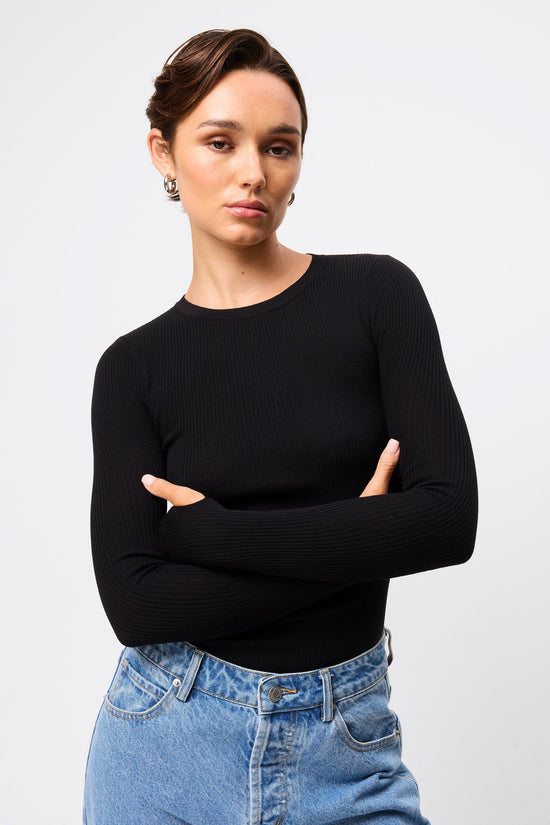 Fine Line Knit | Black