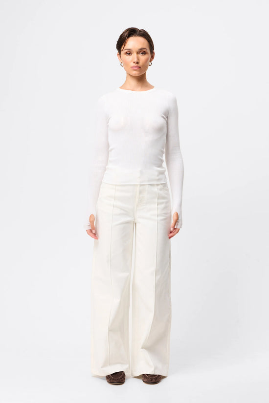 Fine Line Knit | White
