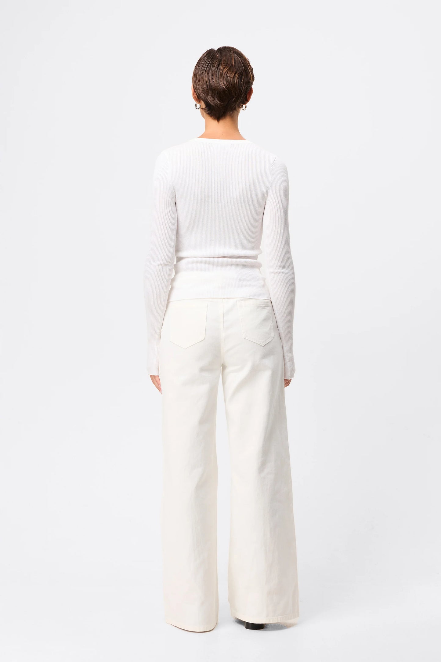 Fine Line Knit | White