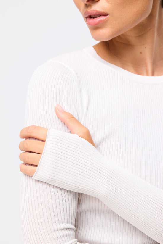 Fine Line Knit | White