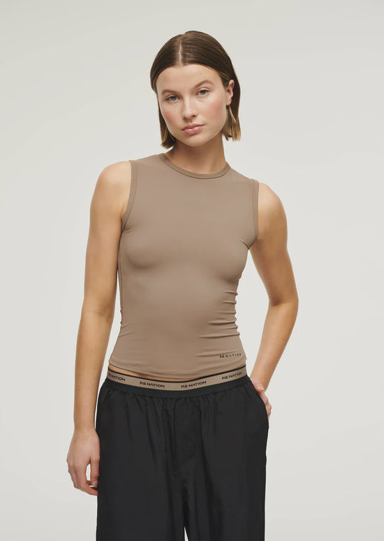 Foundation Muscle Tank | Fossil Brown