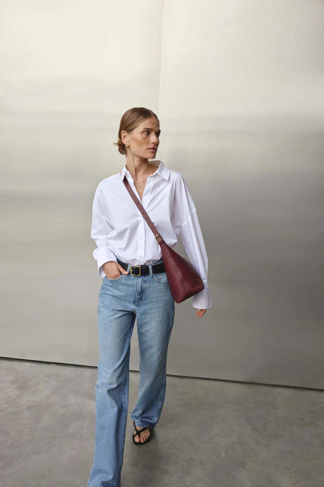 Harper Leather Hobo Bag | Bordeaux