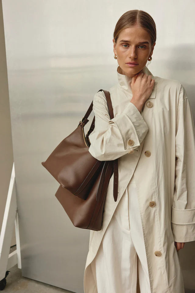 Harper Leather Hobo Bag | Chocolate