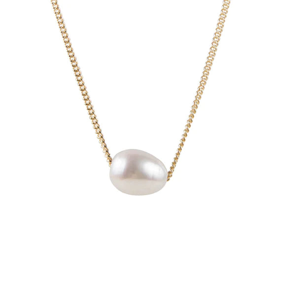 Pearl Teardrop Necklace | Gold