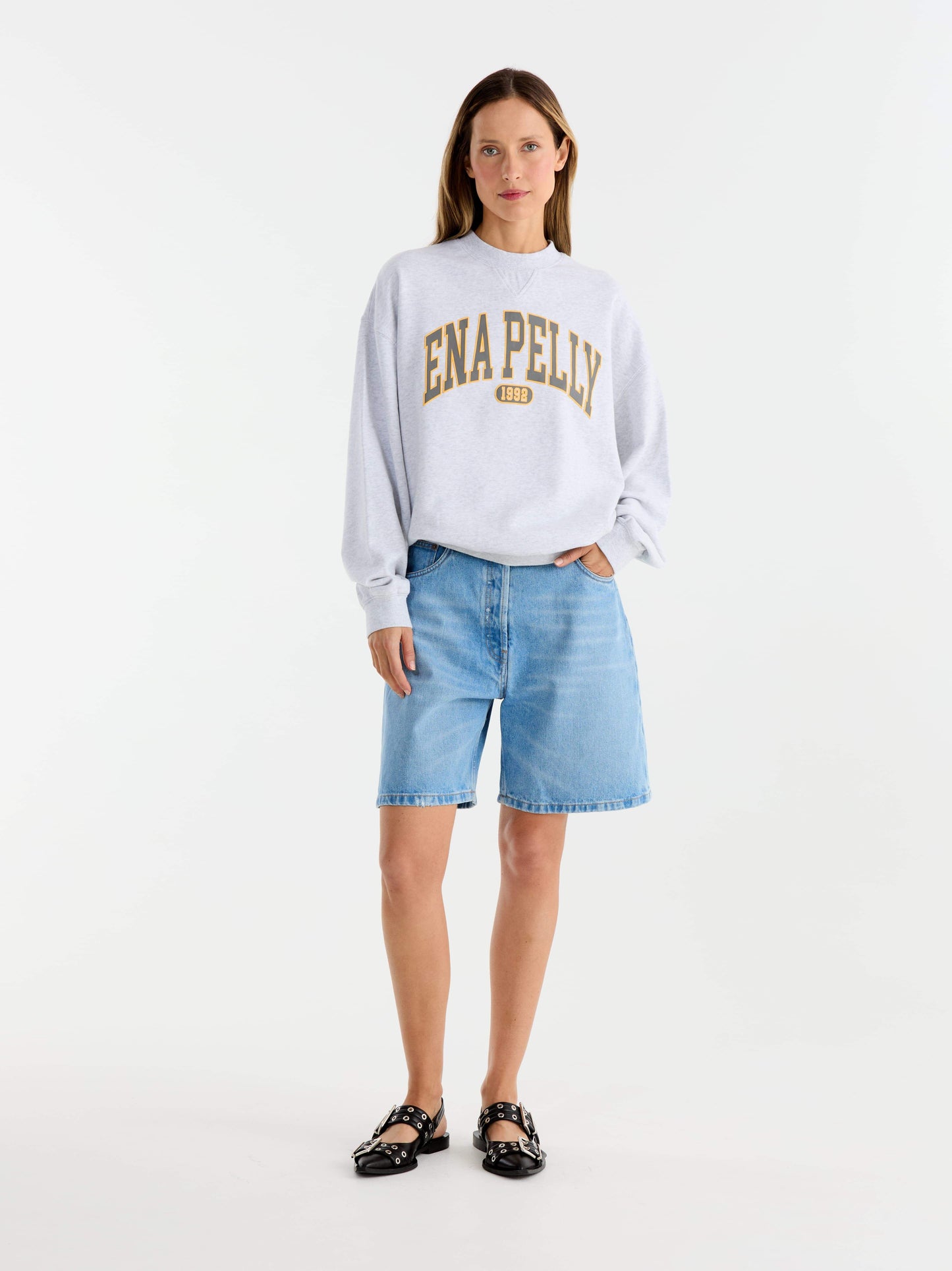 Collegiate Sweatshirt | White Marle