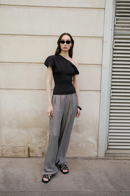 Jamie Stripe Pant | Brown Stripe