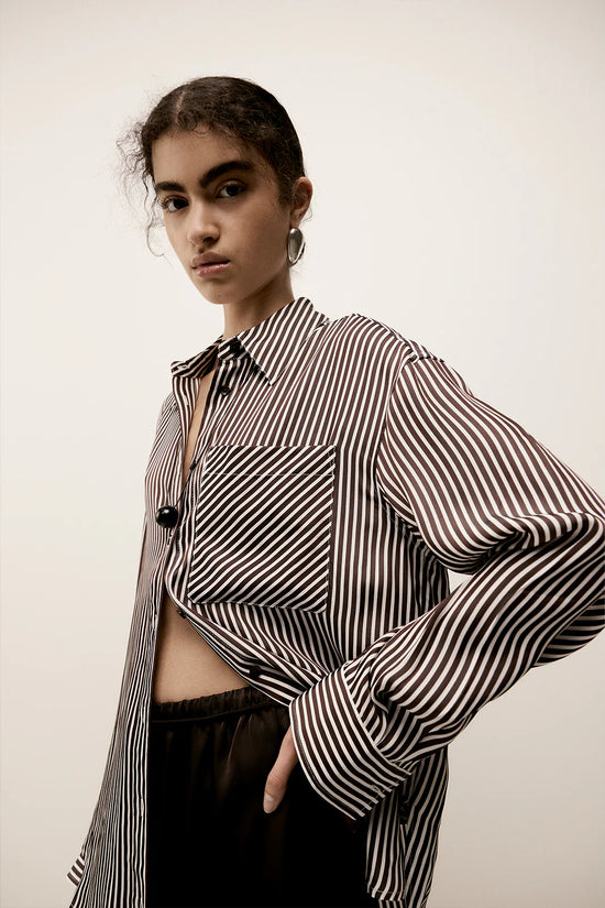 Jamie Stripe Shirt | Brown Stripe
