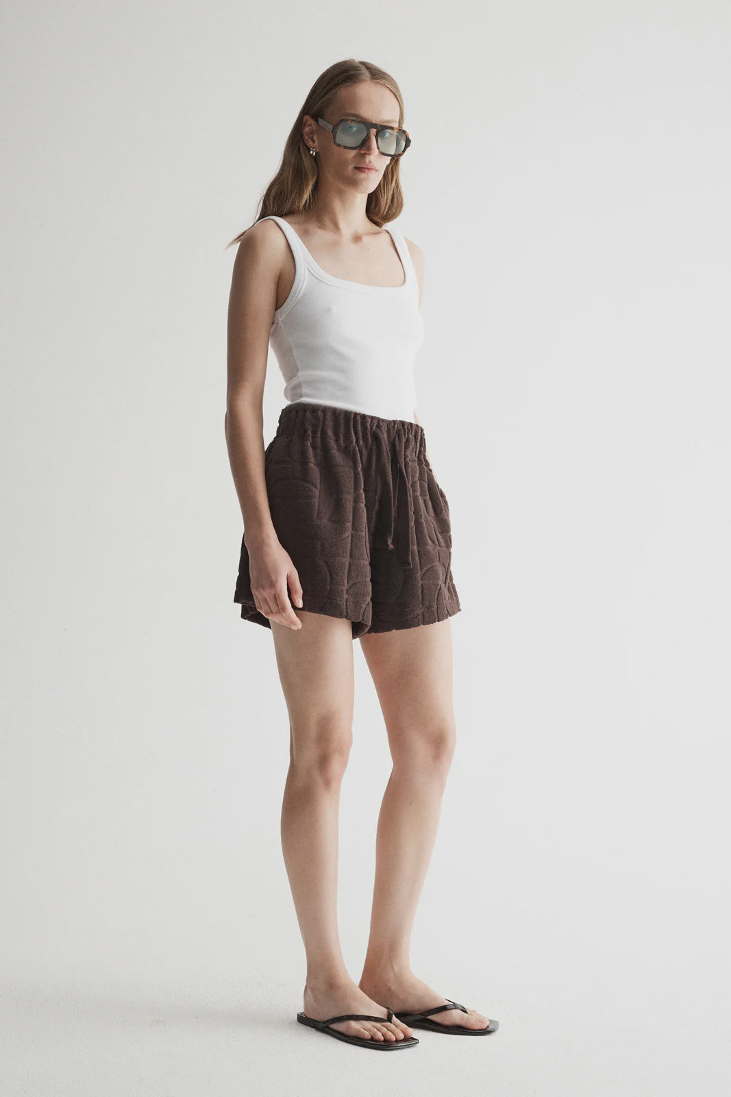 Monogram Towelling Short | Chocolate