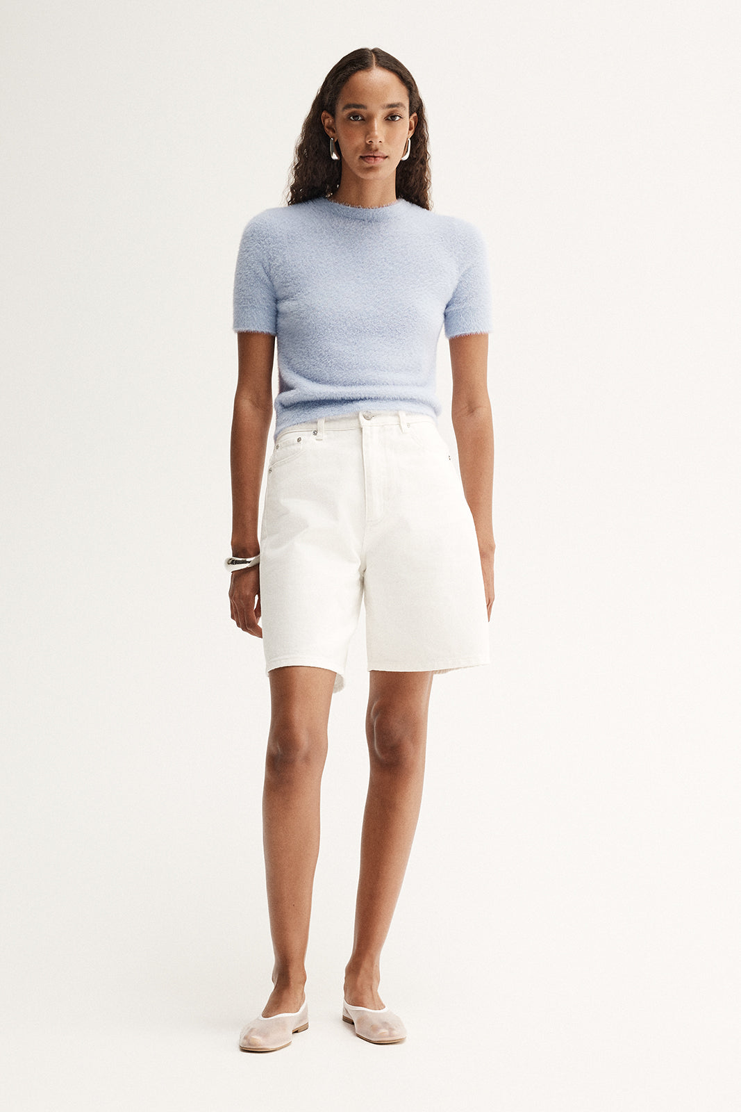 Mochi Knit Tee | Pale Blue