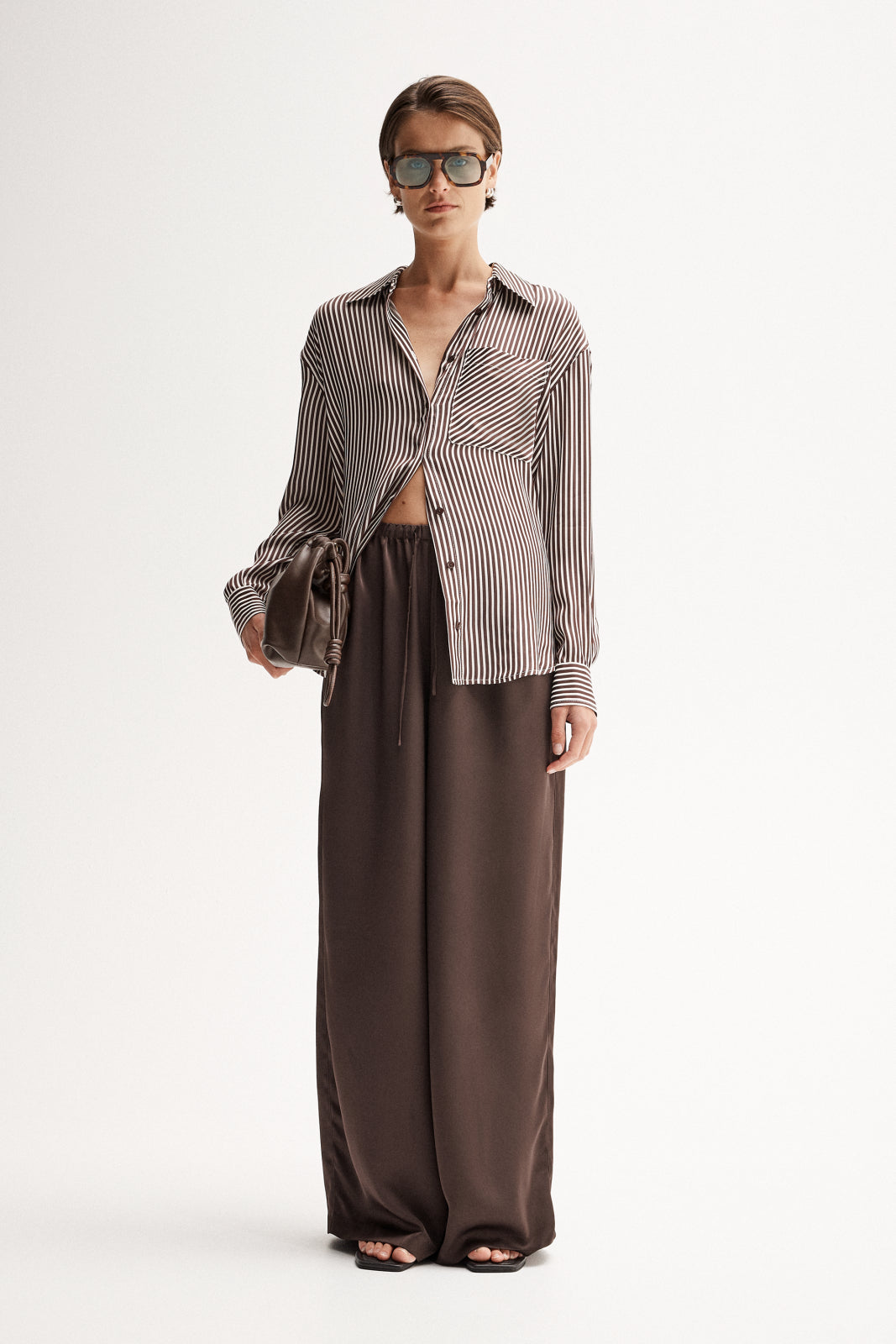 Jamie Stripe Shirt | Brown Stripe
