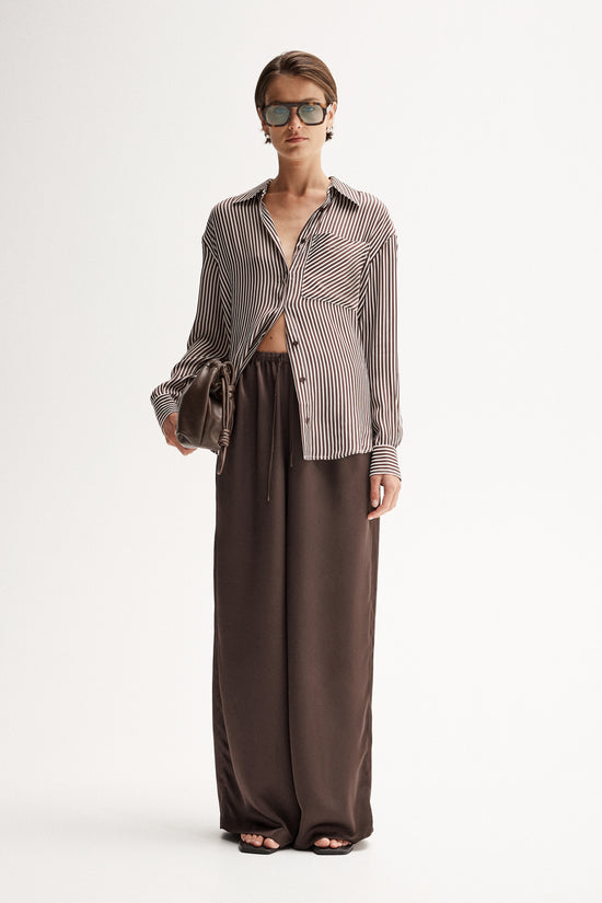 Jamie Stripe Shirt | Brown Stripe
