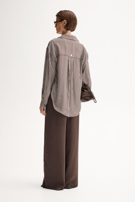 Jamie Stripe Shirt | Brown Stripe