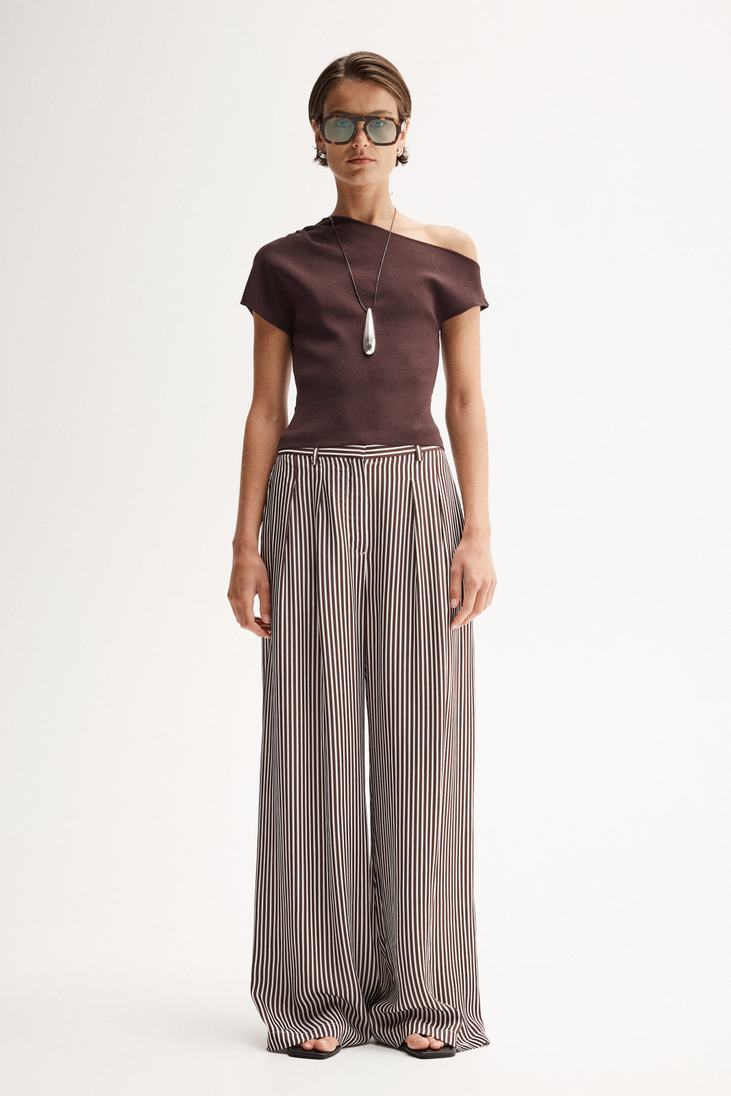 Jamie Stripe Pant | Brown Stripe