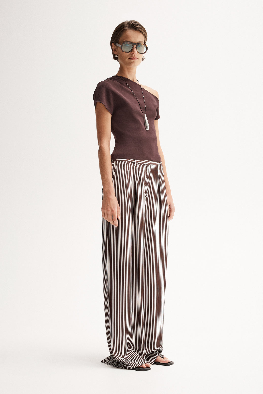Jamie Stripe Pant | Brown Stripe