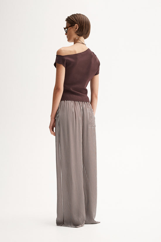 Jamie Stripe Pant | Brown Stripe