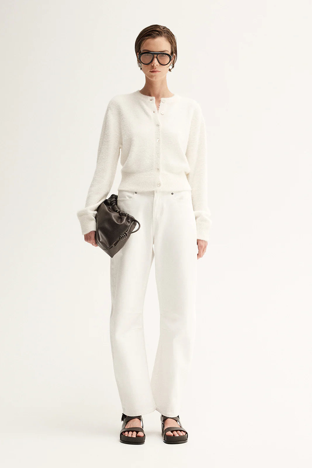 Posie Knit Cardigan | White