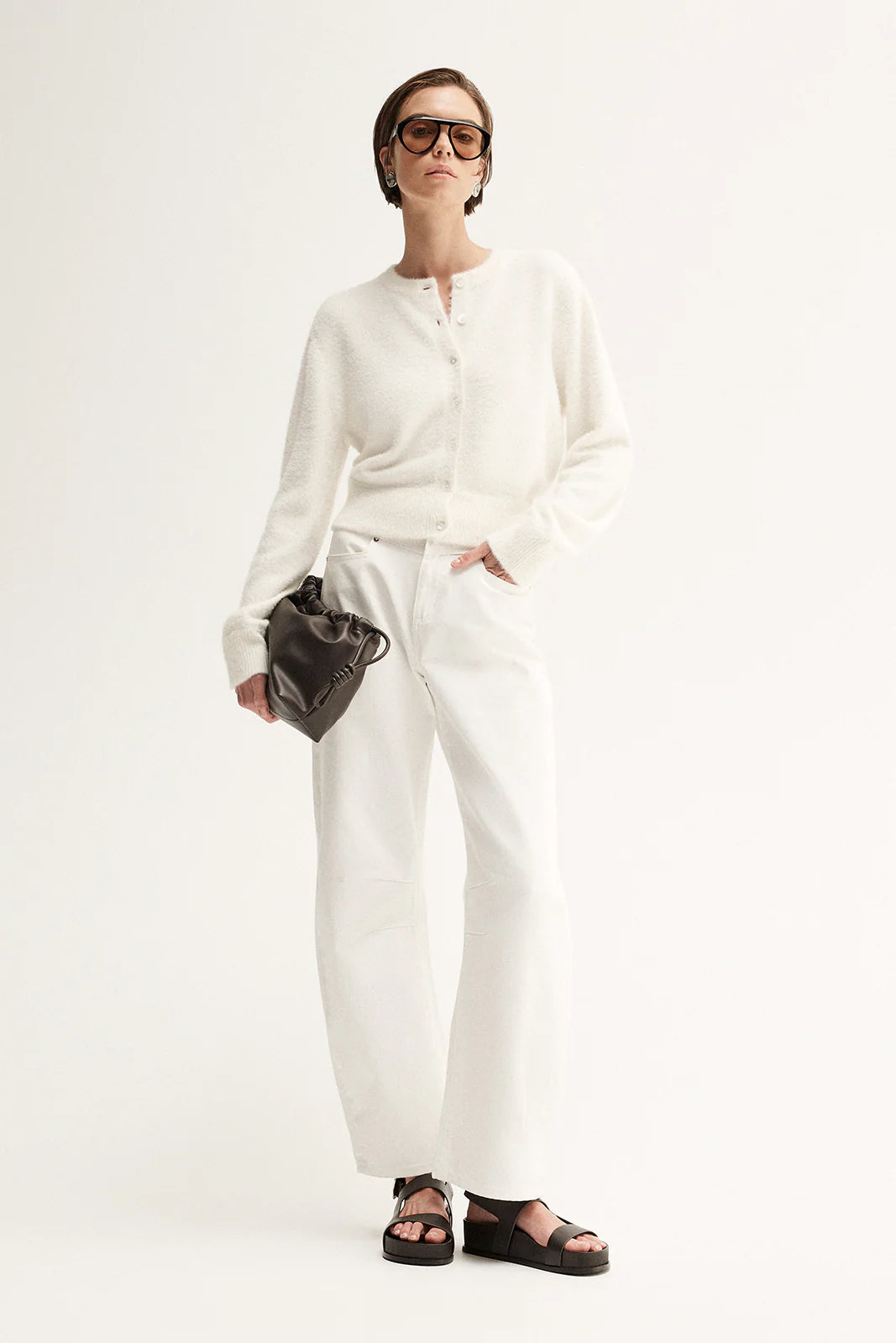 Posie Knit Cardigan | White
