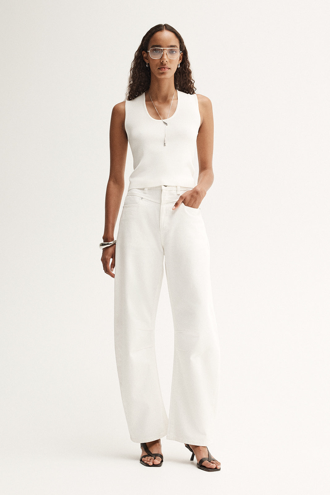 Chelsea Barrel Leg Jean | Ivory