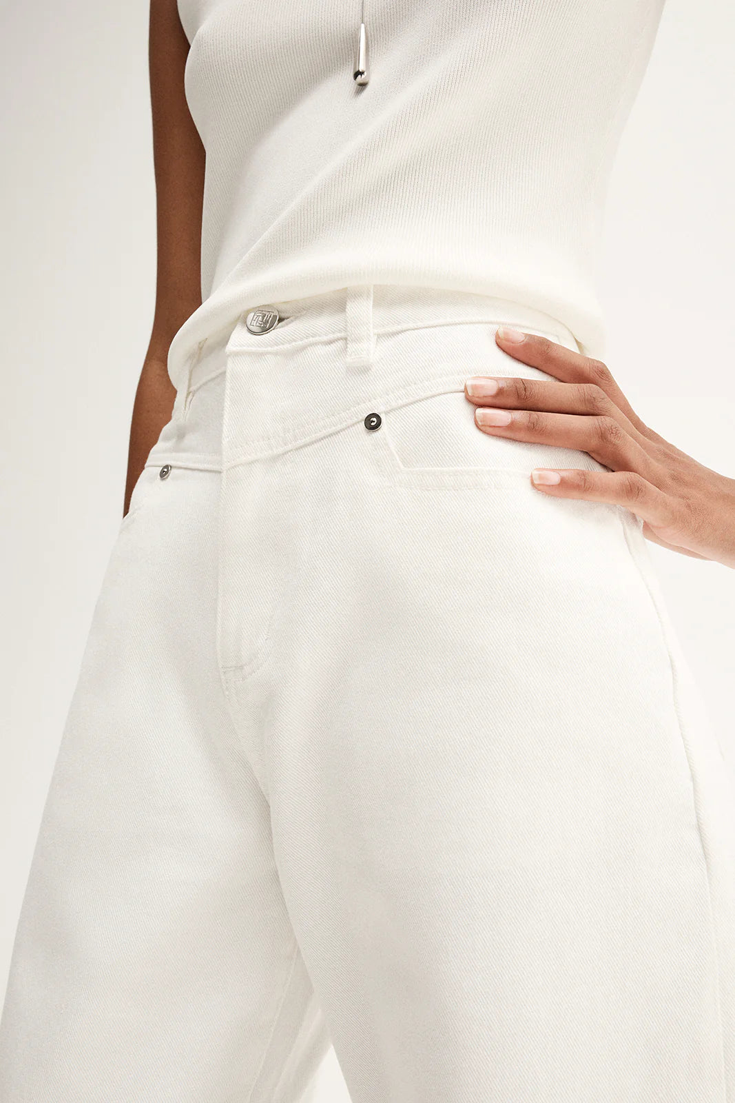Chelsea Barrel Leg Jean | Ivory