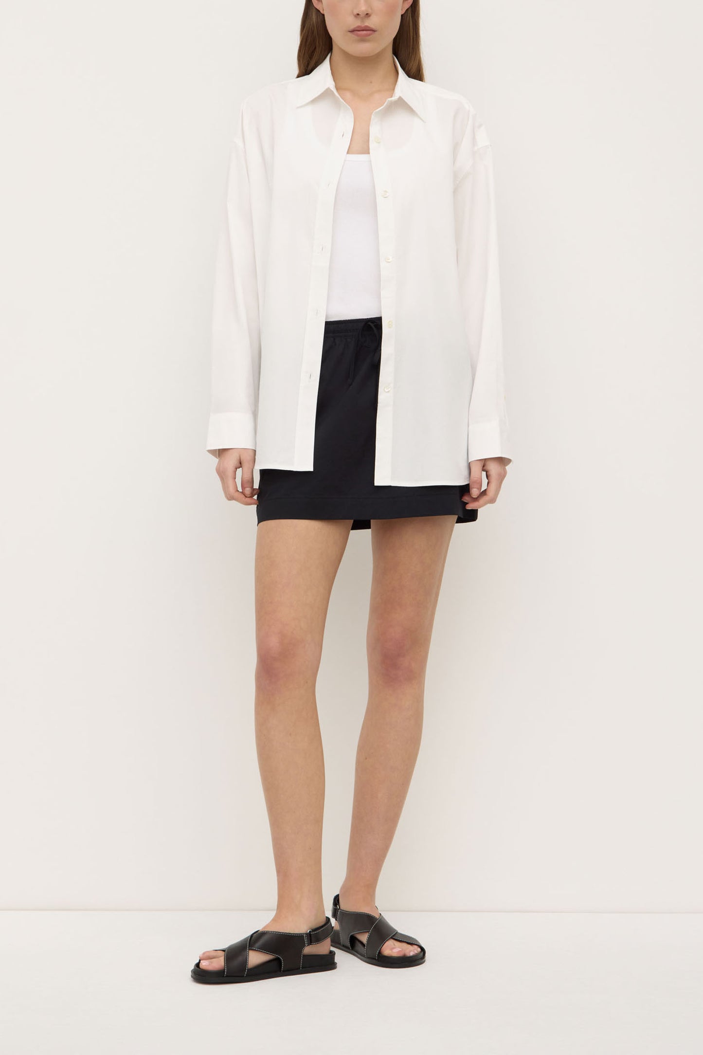 Kalla Poplin Mini Skirt | Black