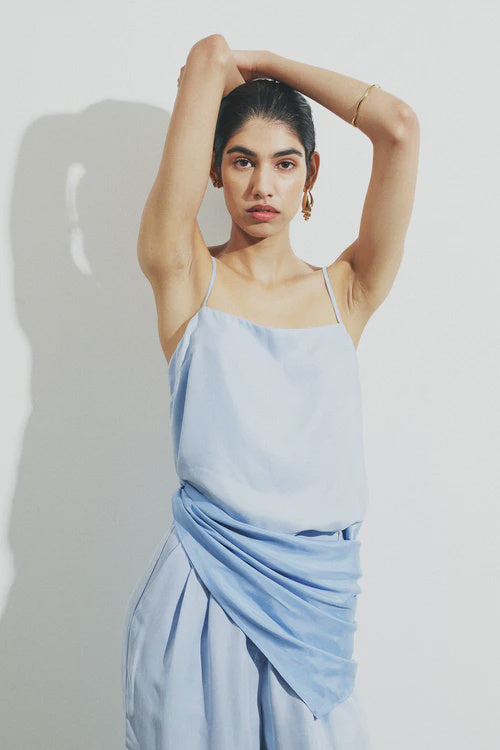 Karla Cupro Cami | Lake Blue