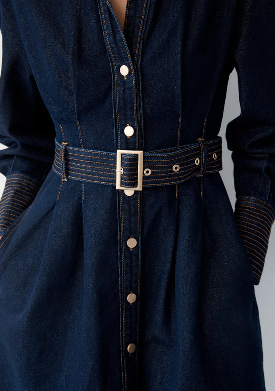 Sia Denim Mini Dress | Deep Indigo