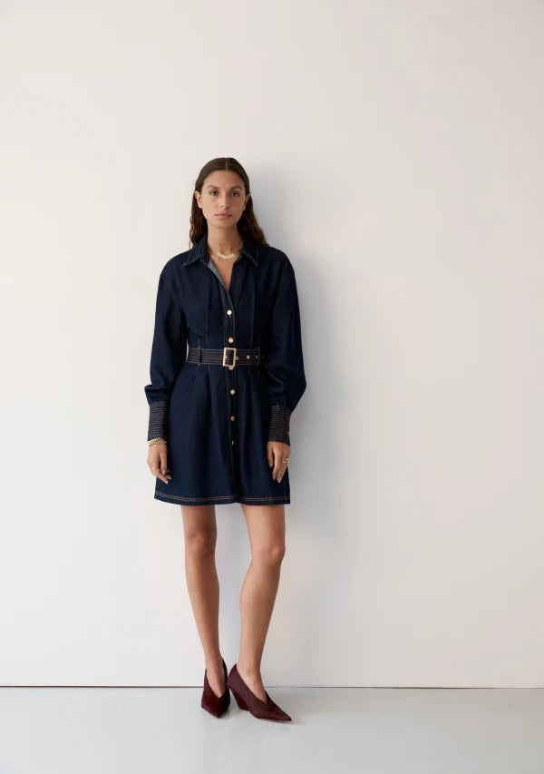 Sia Denim Mini Dress | Deep Indigo