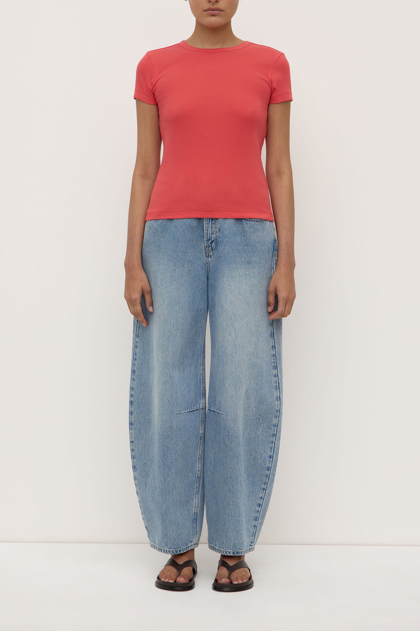 Linley Rib Tee | Washed Chilli