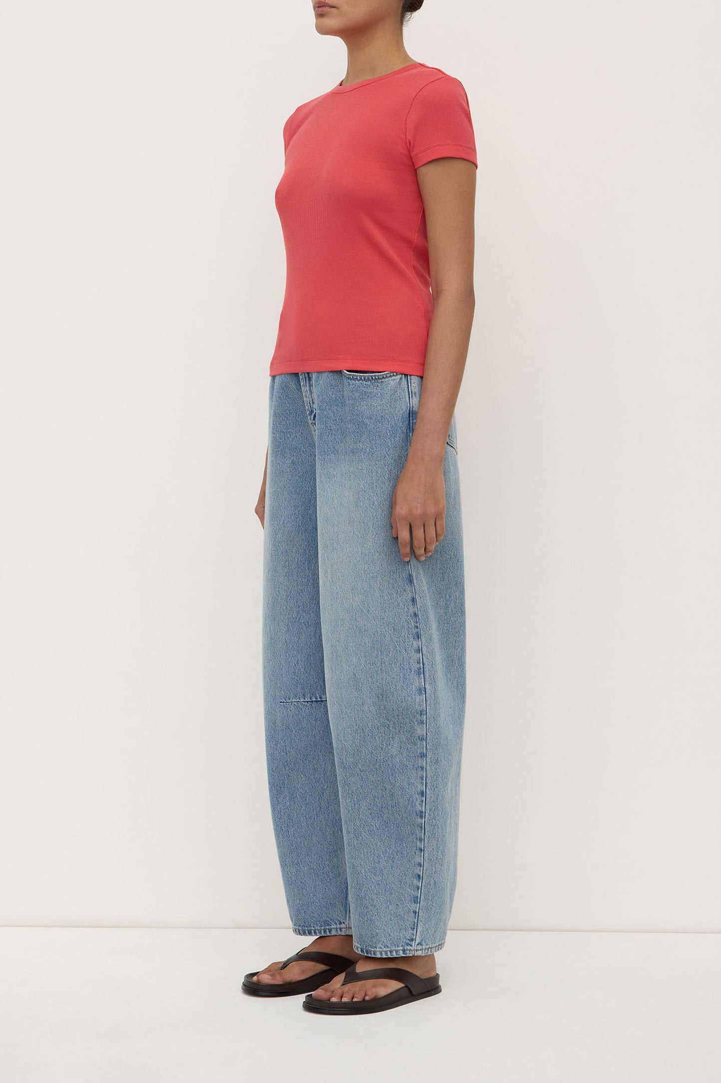 Linley Rib Tee | Washed Chilli