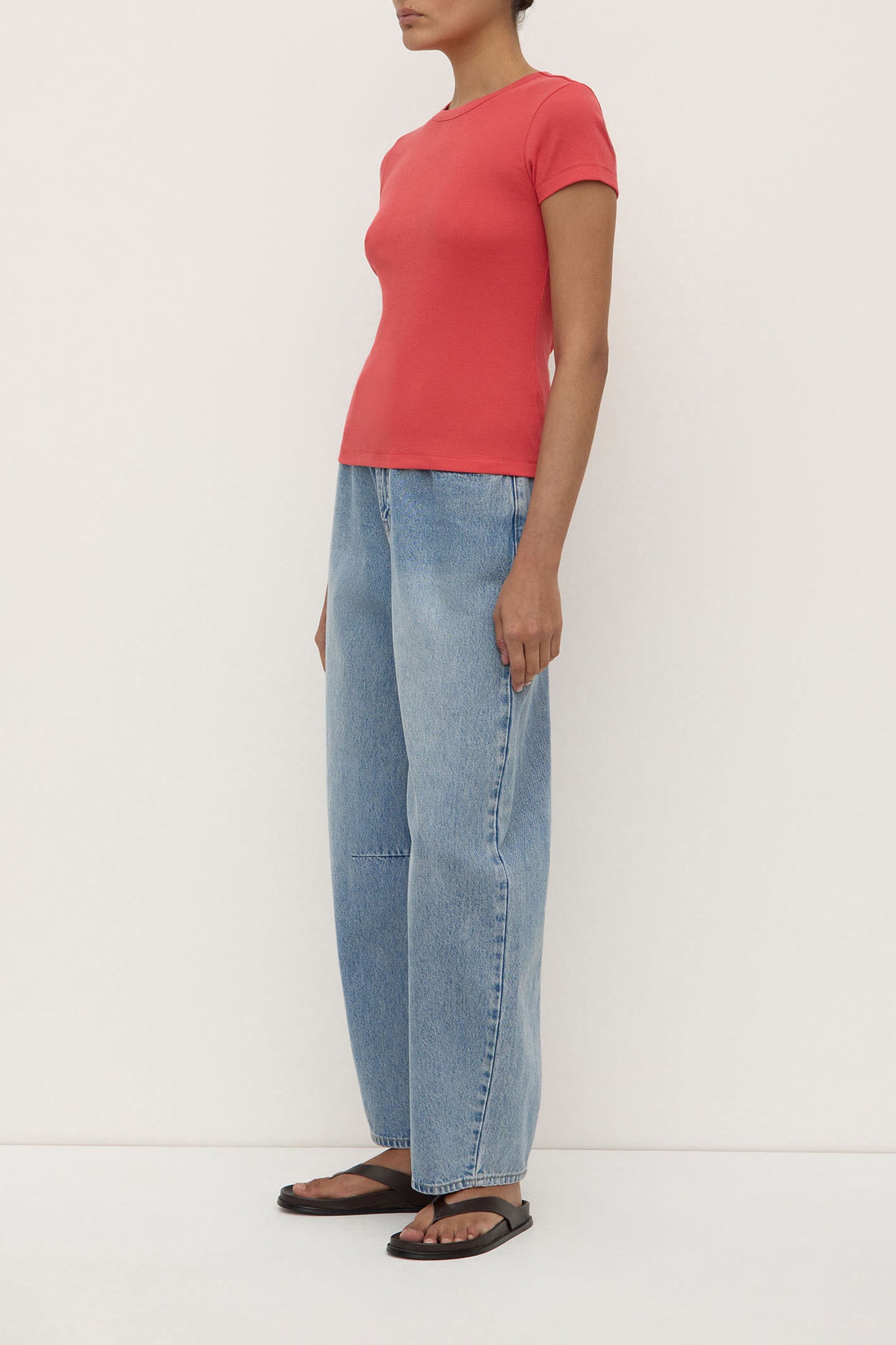 Linley Rib Tee | Washed Chilli