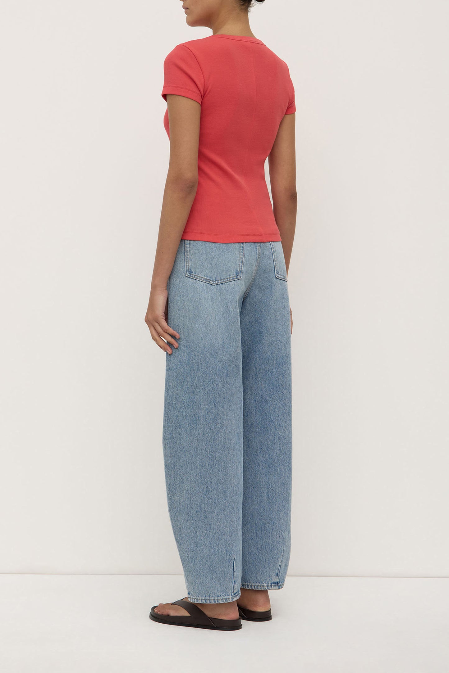 Linley Rib Tee | Washed Chilli