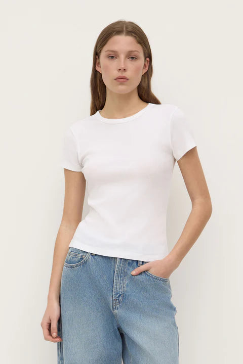 Linley Rib Tee | White
