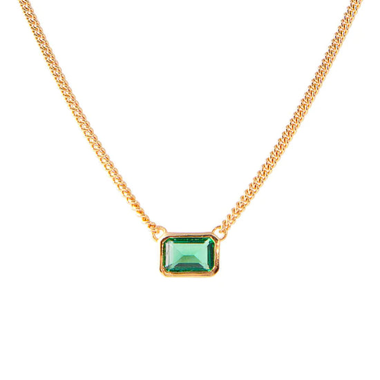 Load image into Gallery viewer, Emerald Crystal Deco Necklace
