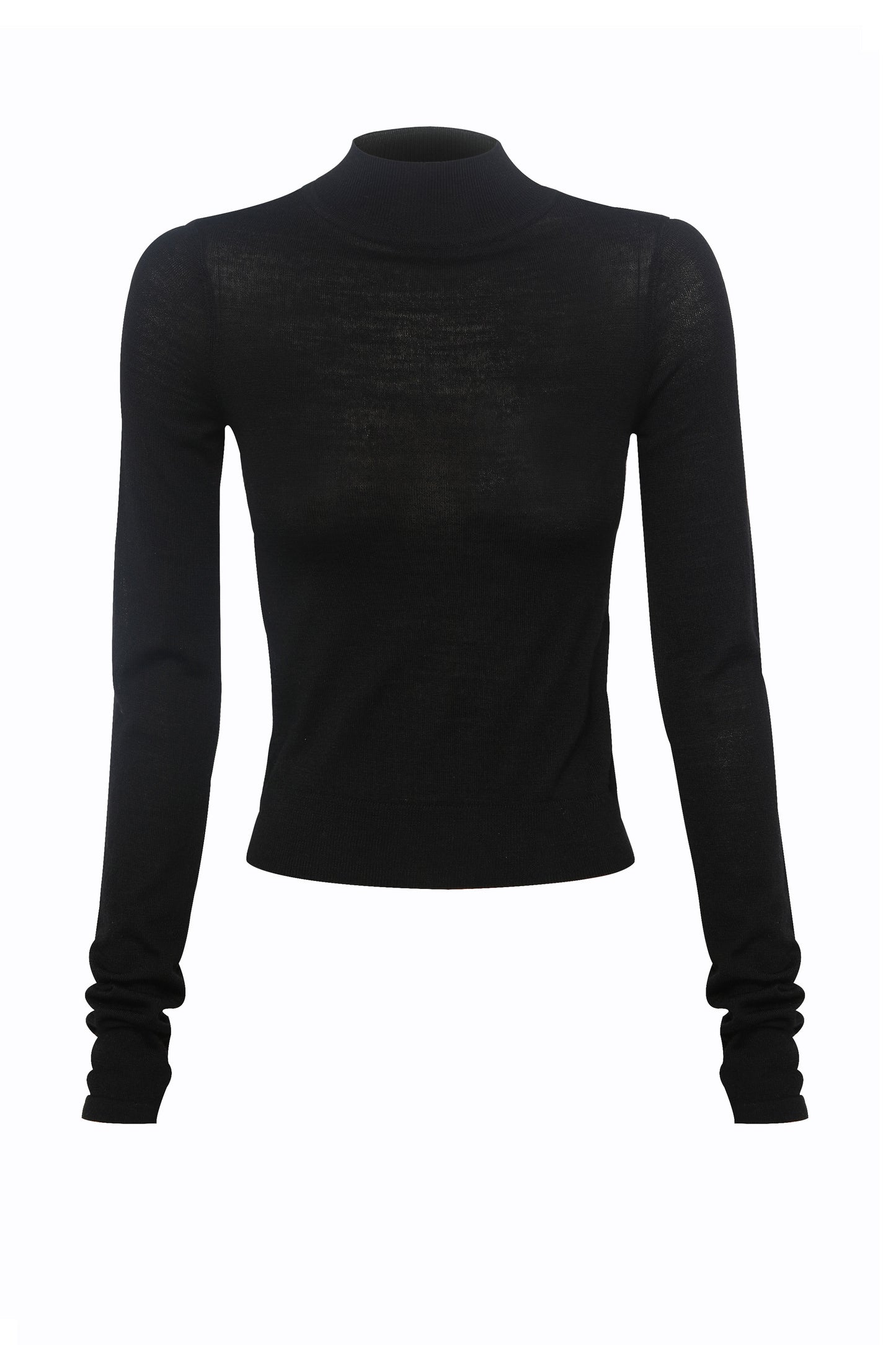 Maine Turtleneck Merino Top | Black