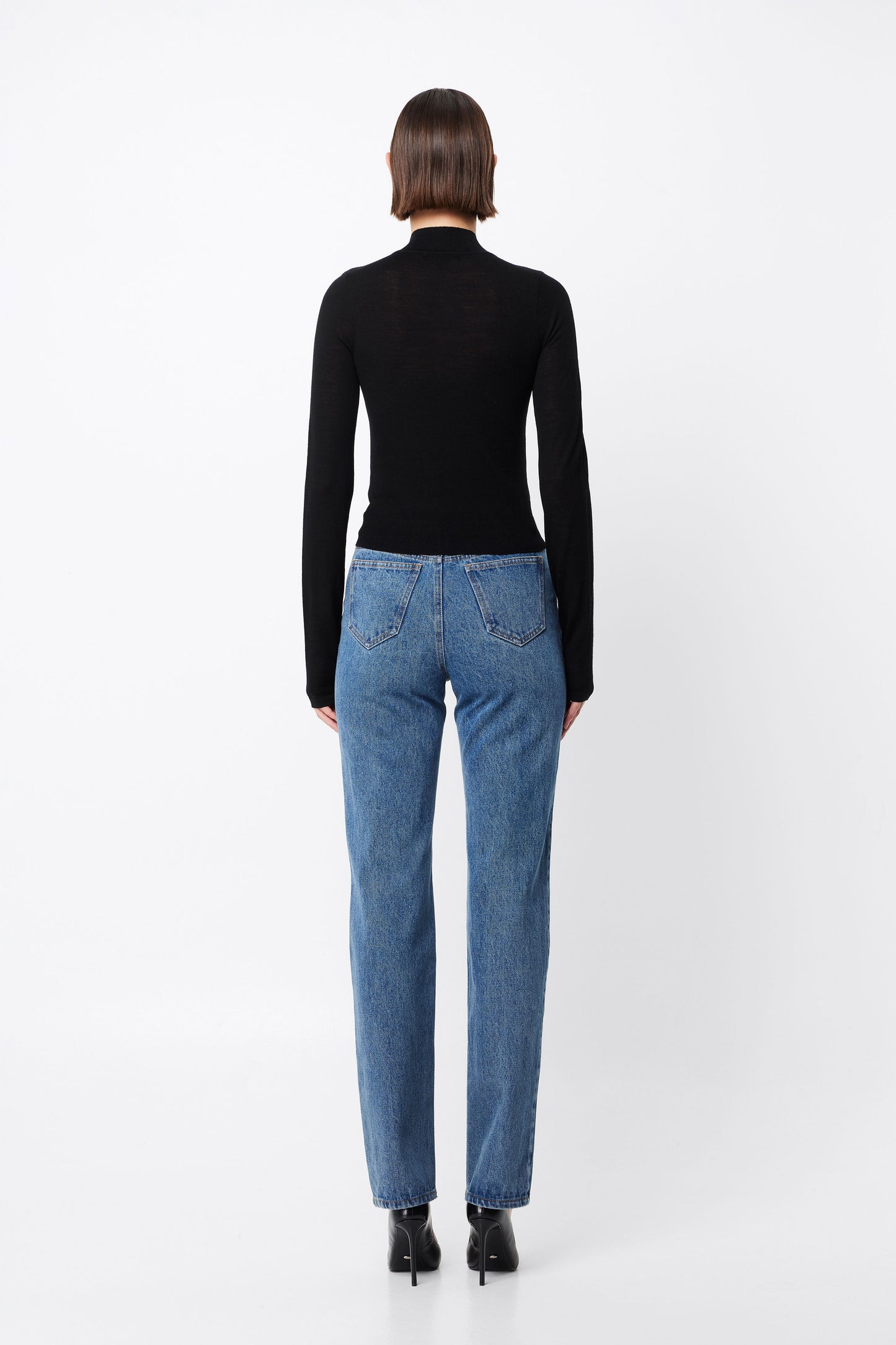Maine Turtleneck Merino Top | Black