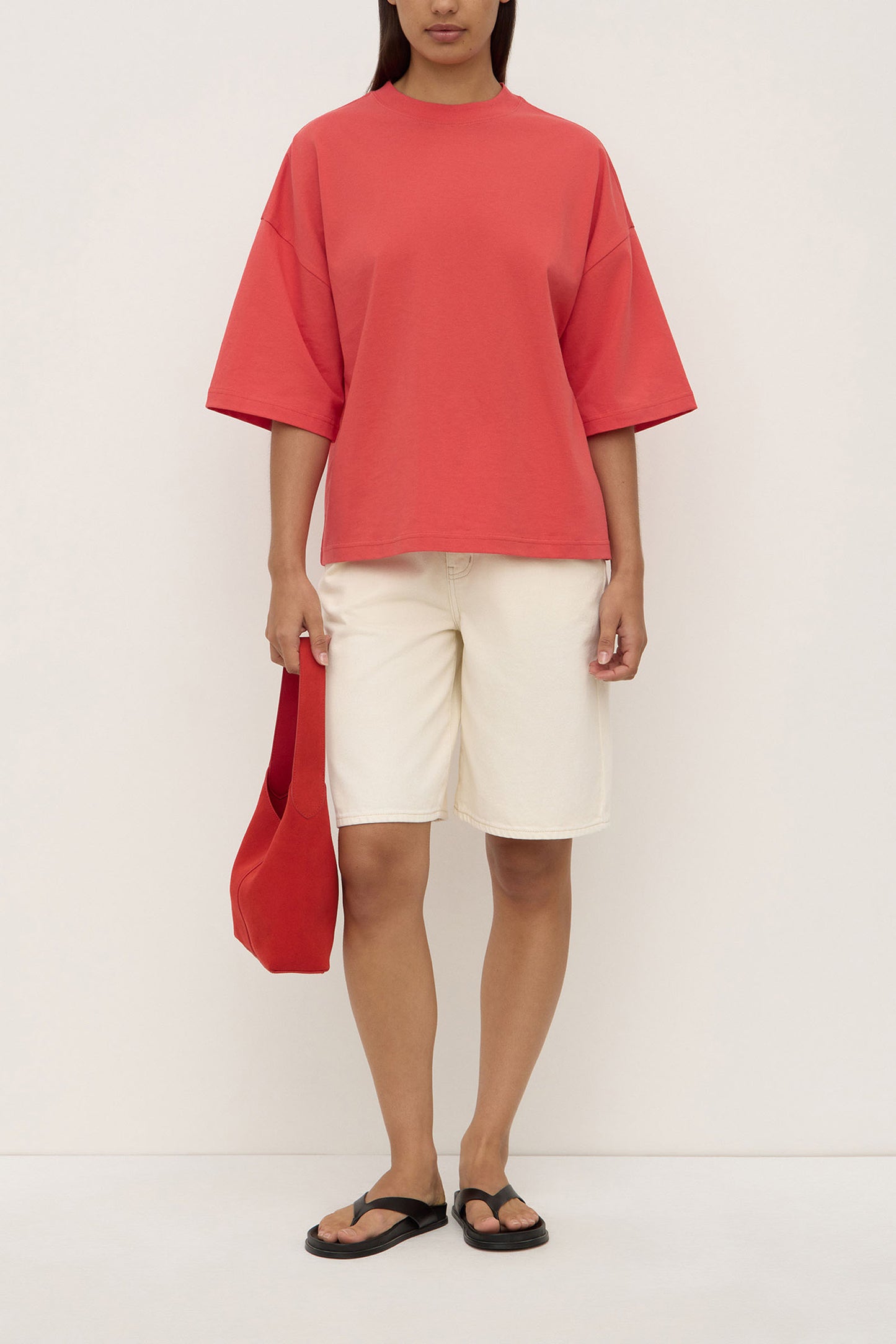 Max Cotton Oversized Tee | Washed Chilli