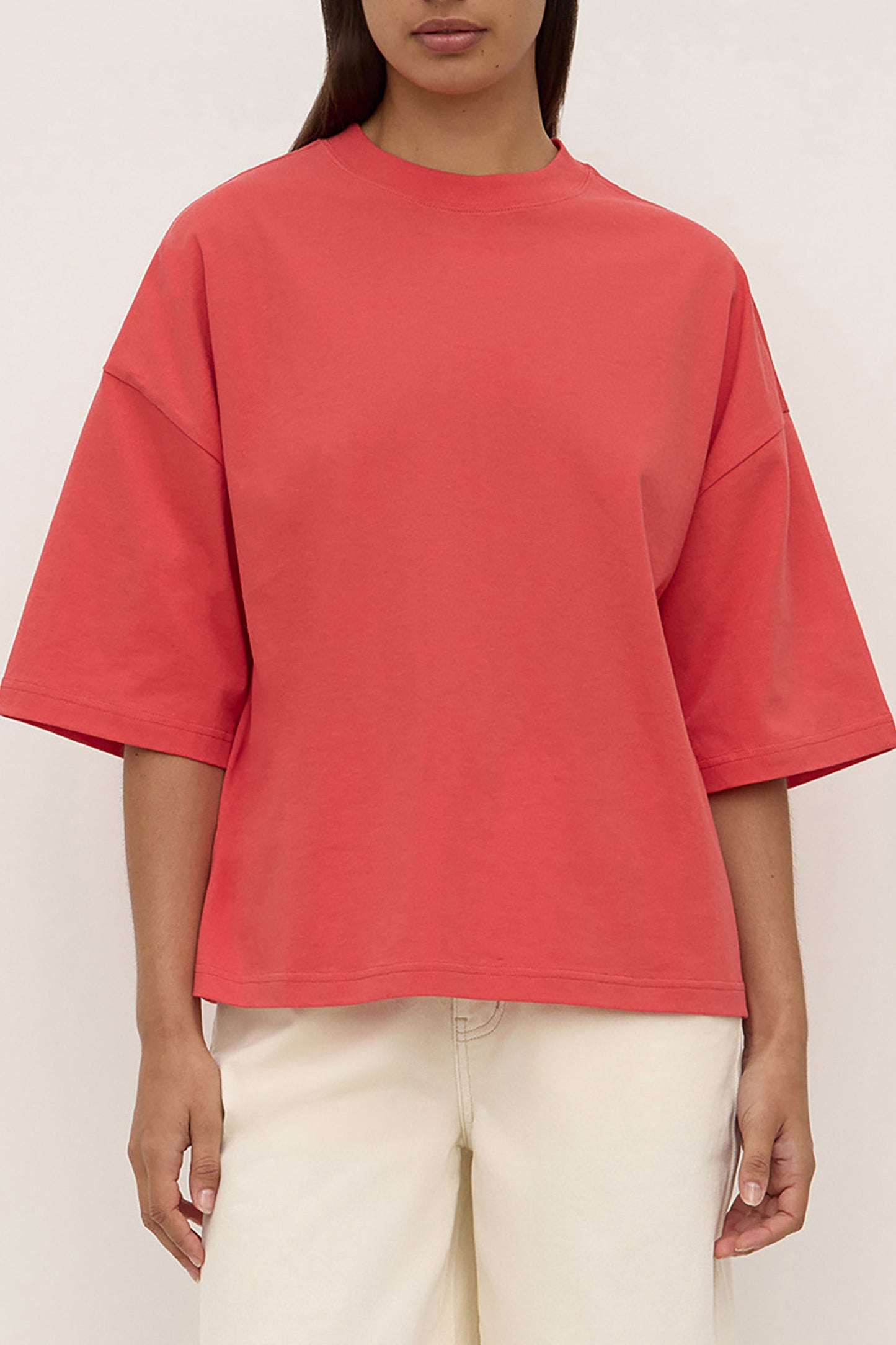 Max Cotton Oversized Tee | Washed Chilli