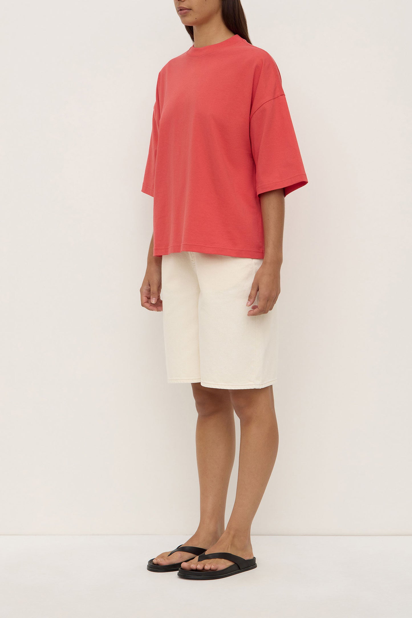 Max Cotton Oversized Tee | Washed Chilli