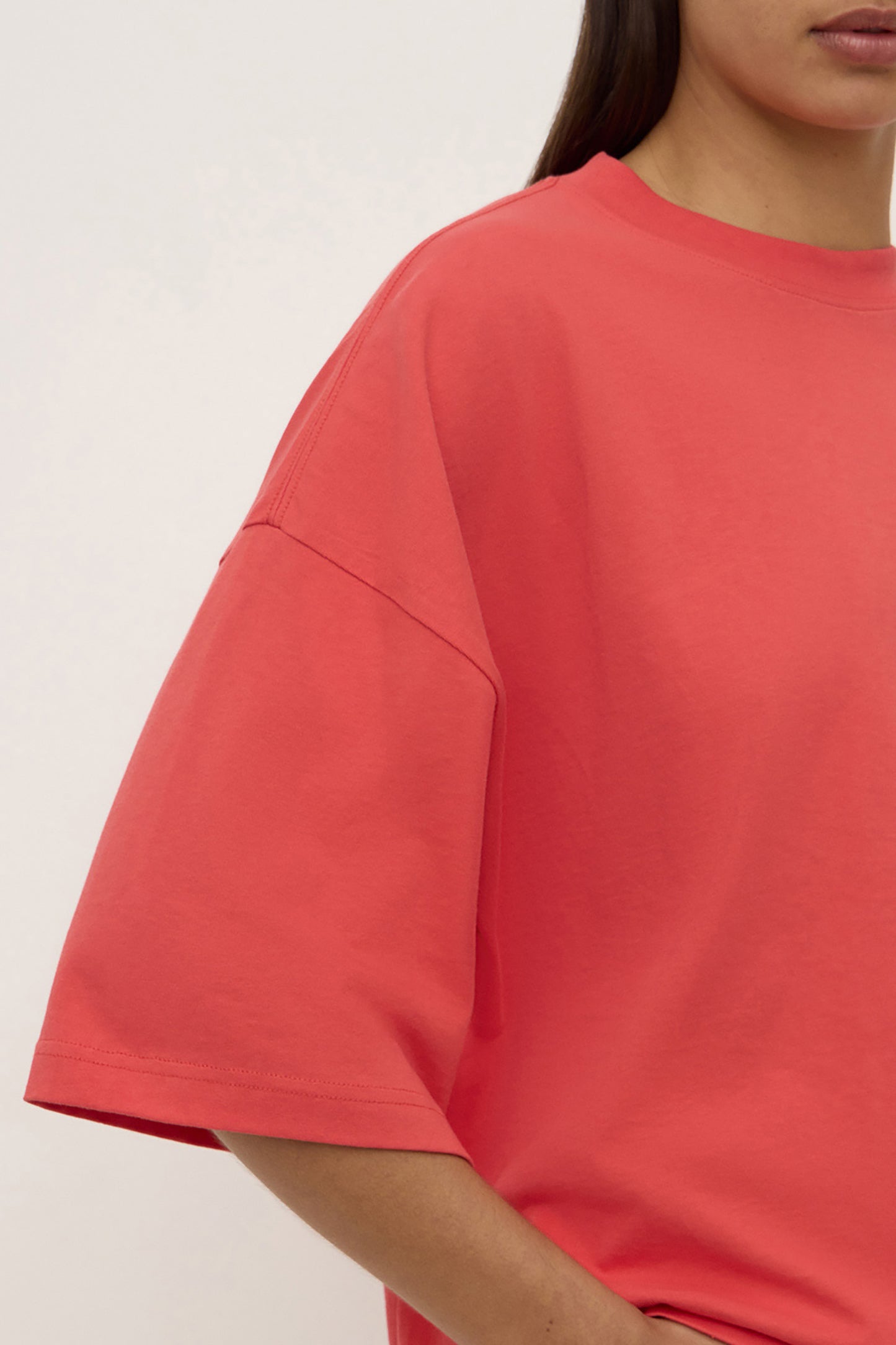 Max Cotton Oversized Tee | Washed Chilli