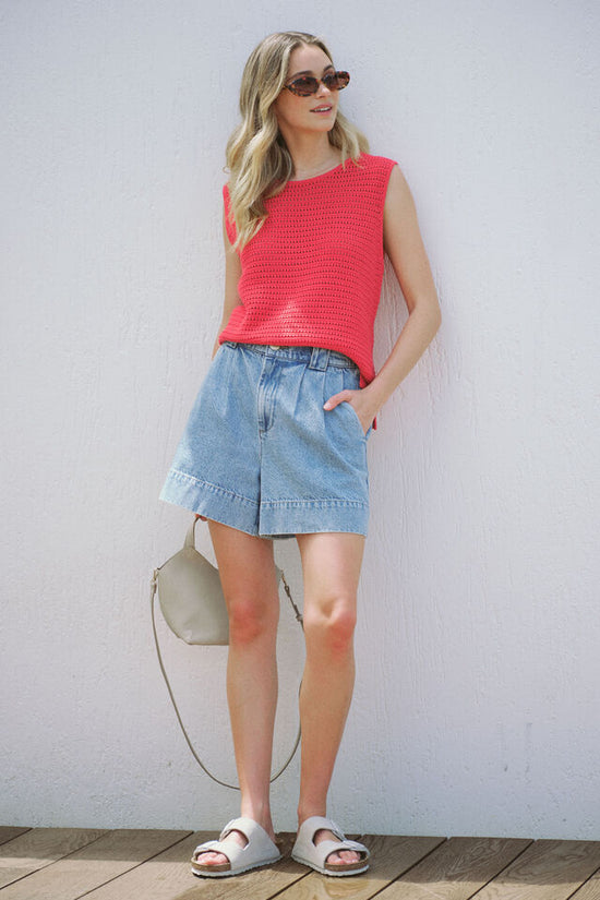 Mesh Knit Tank | Red