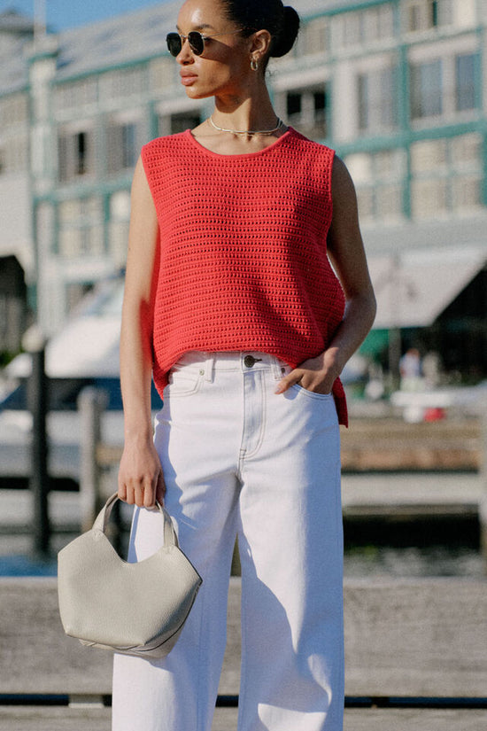 Mesh Knit Tank | Red