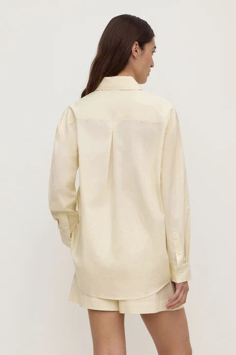 Micha Poplin Long Sleeve Shirt | Vanilla