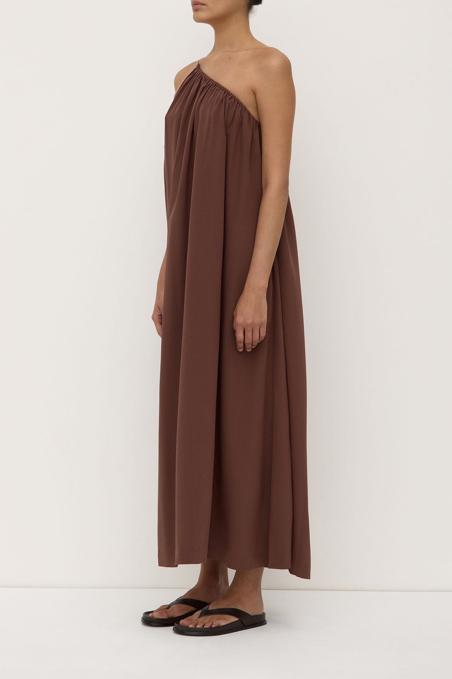 Mila Asymmetrical Maxi Dress | Espresso