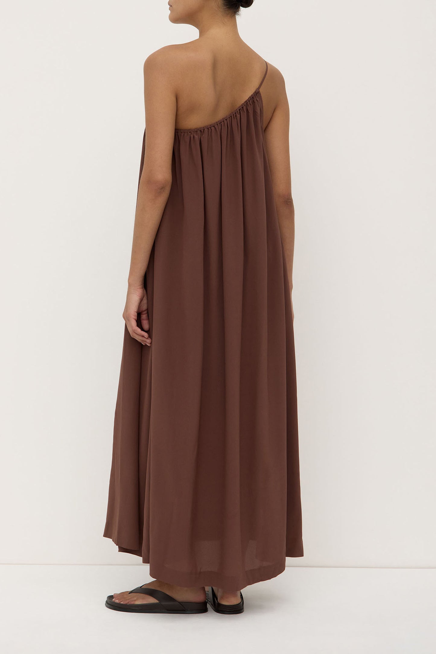 Mila Asymmetrical Maxi Dress | Espresso