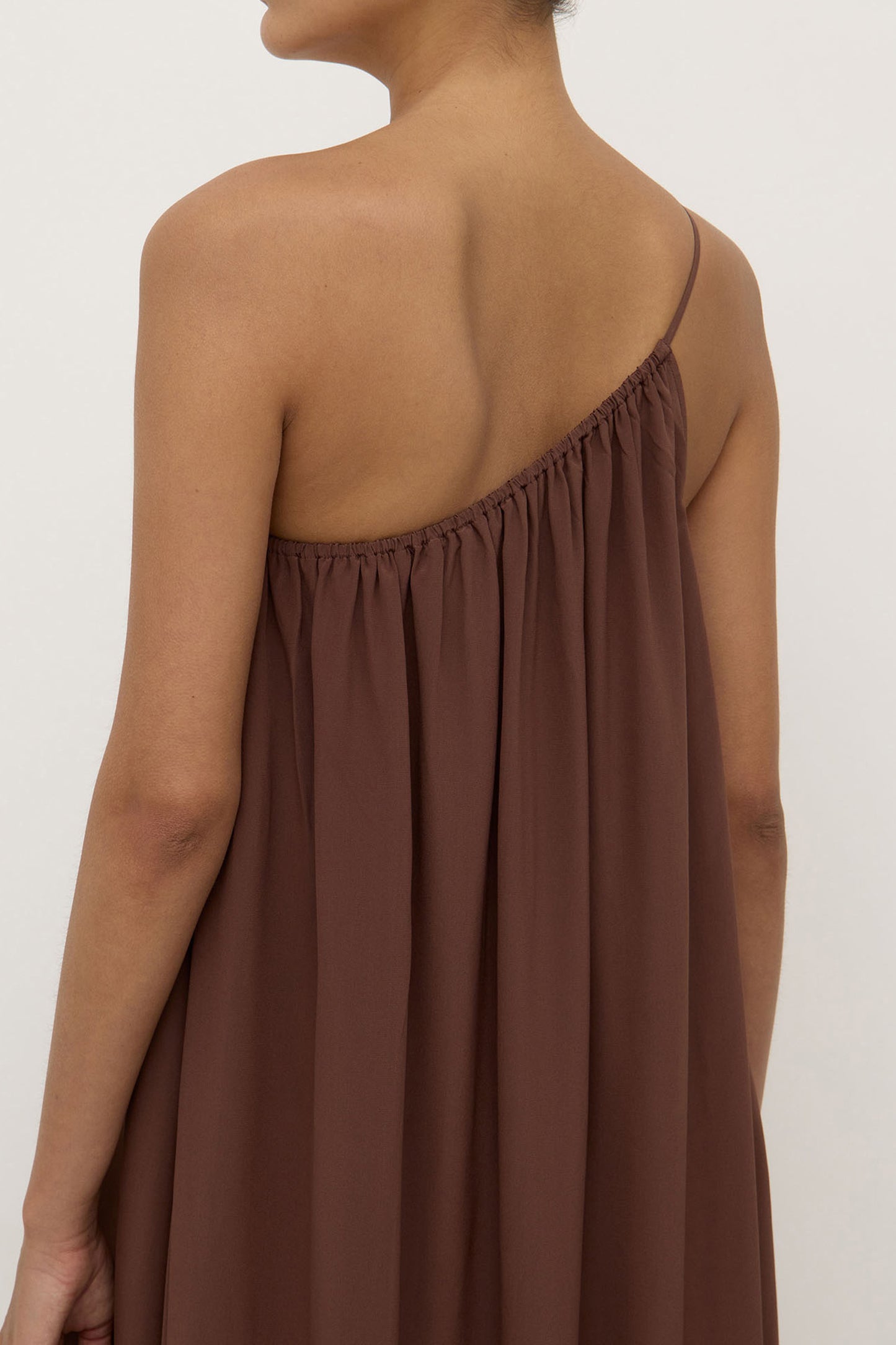 Mila Asymmetrical Maxi Dress | Espresso