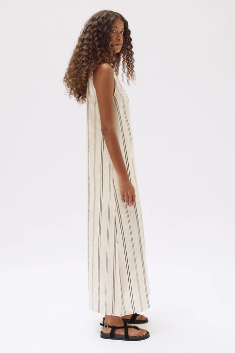 Milos Stripe Maxi Dress | Cream/Black