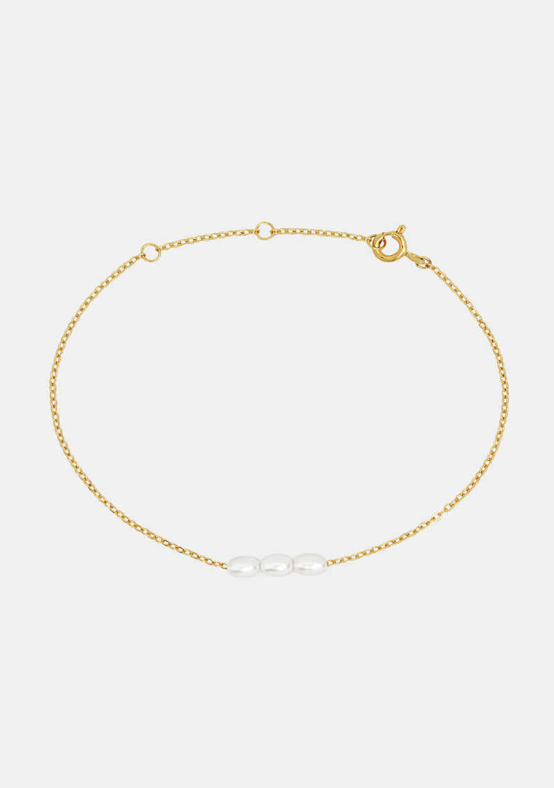 Mini Pearl Bracelet | Gold