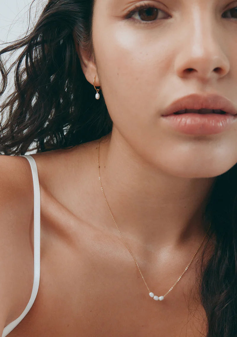 Mini Pearl Necklace| Gold