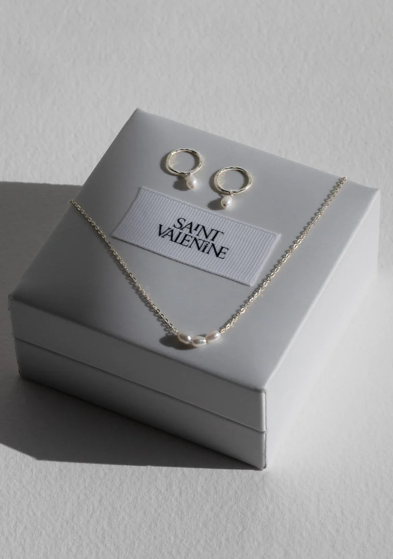 Mini Pearl Necklace| Silver